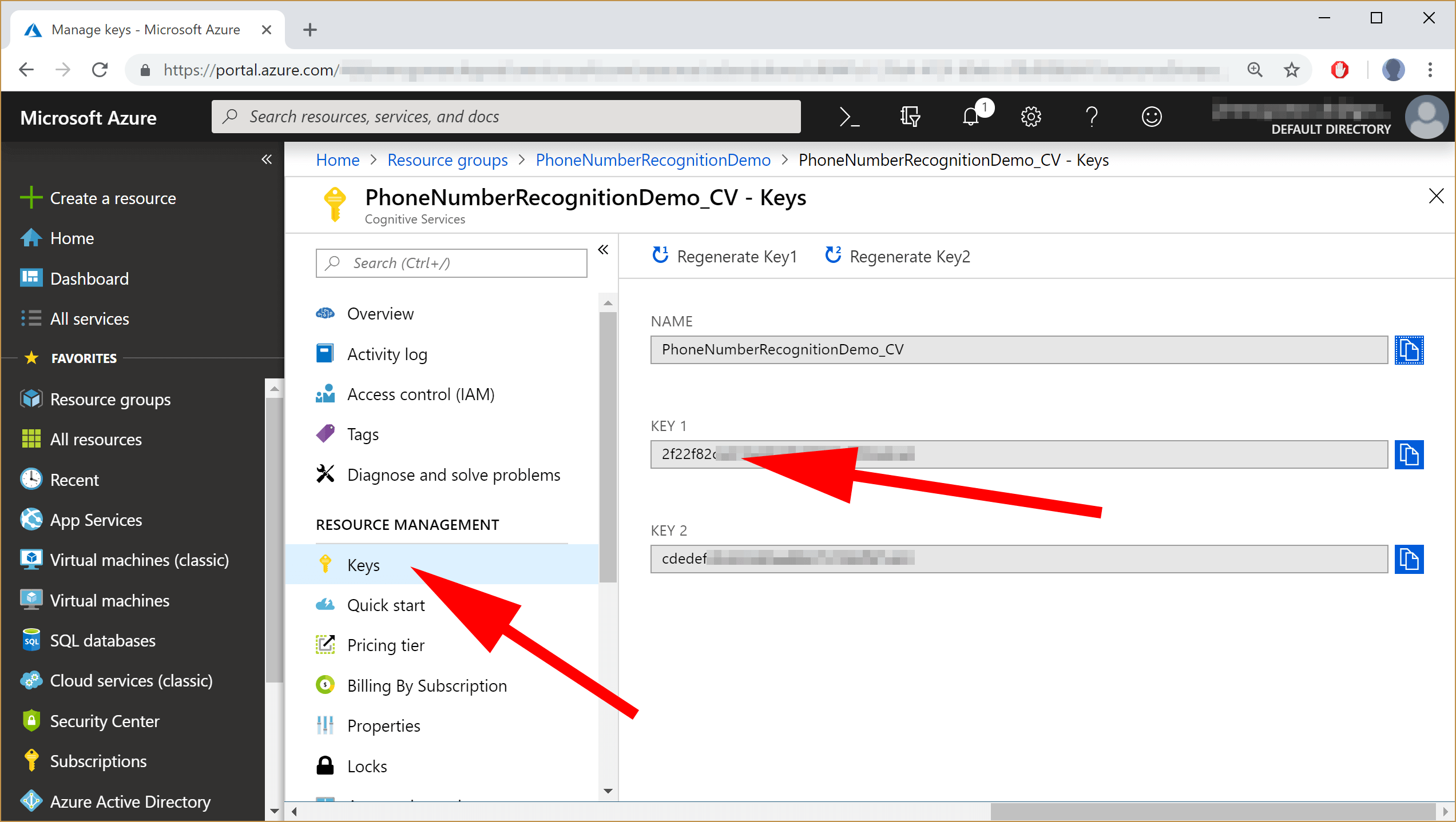 image showing Creating Resource Group in Azure Portal