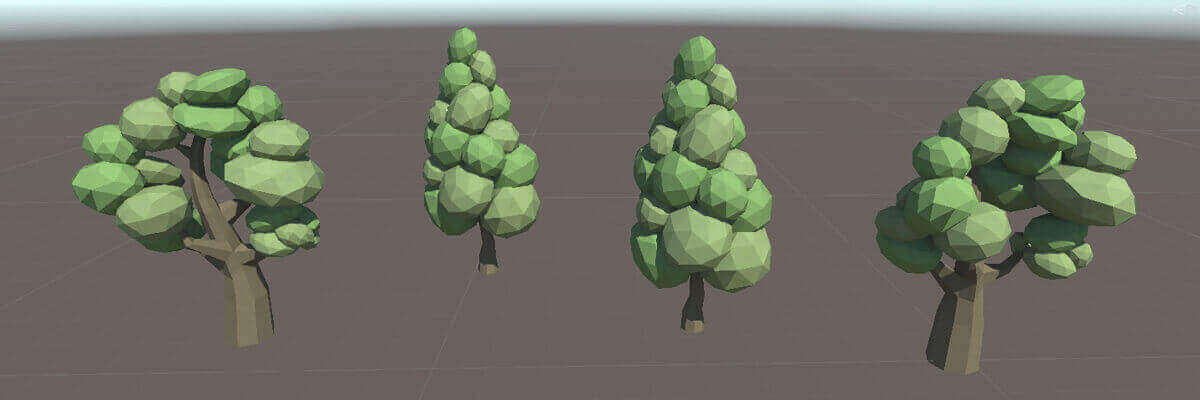 low poly trees