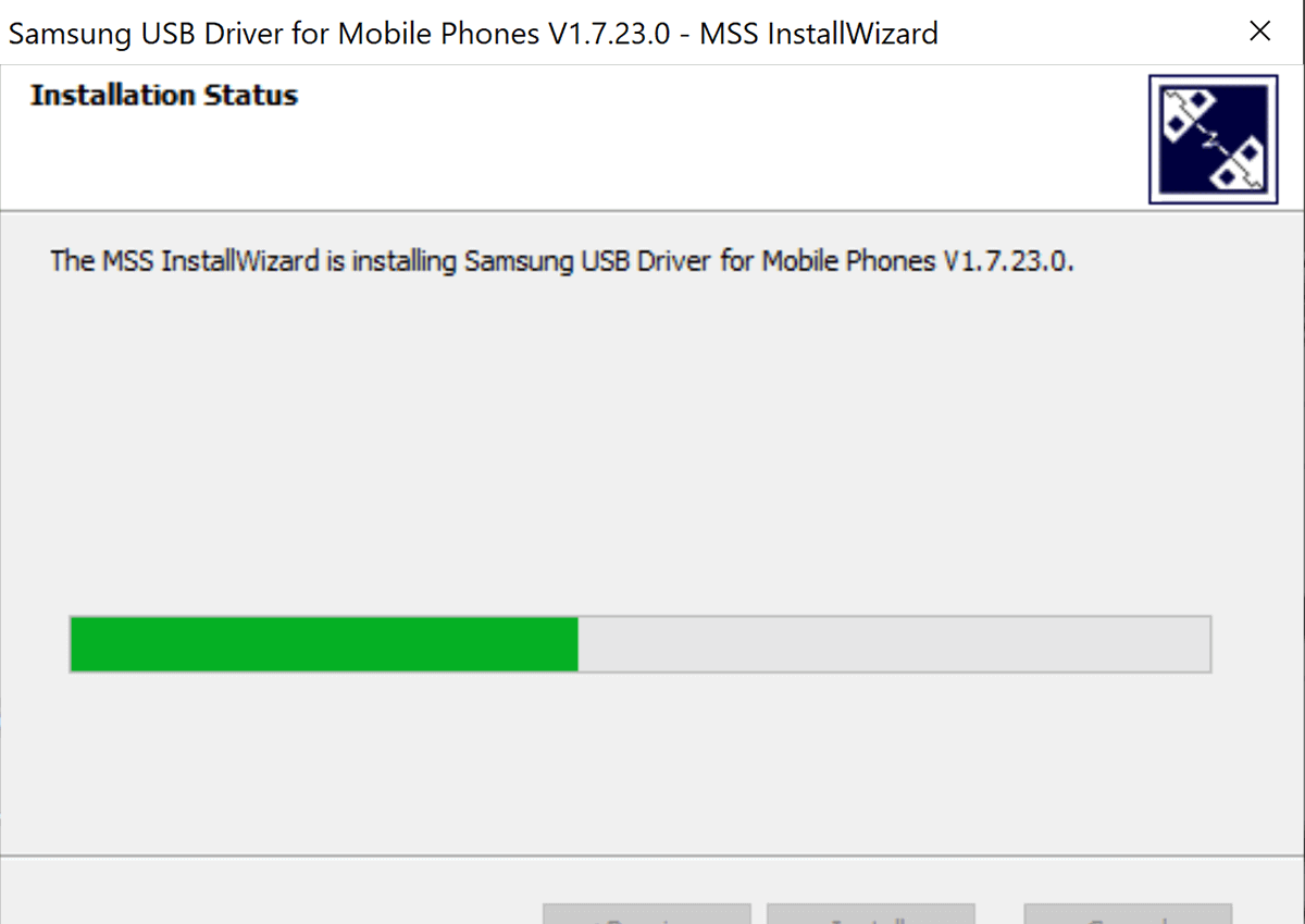 screenshot installing usb drivers