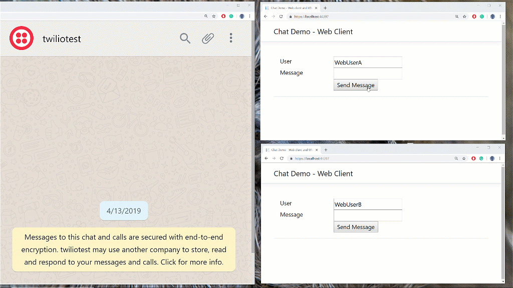 image showing whatsapp signalr chat demo animation