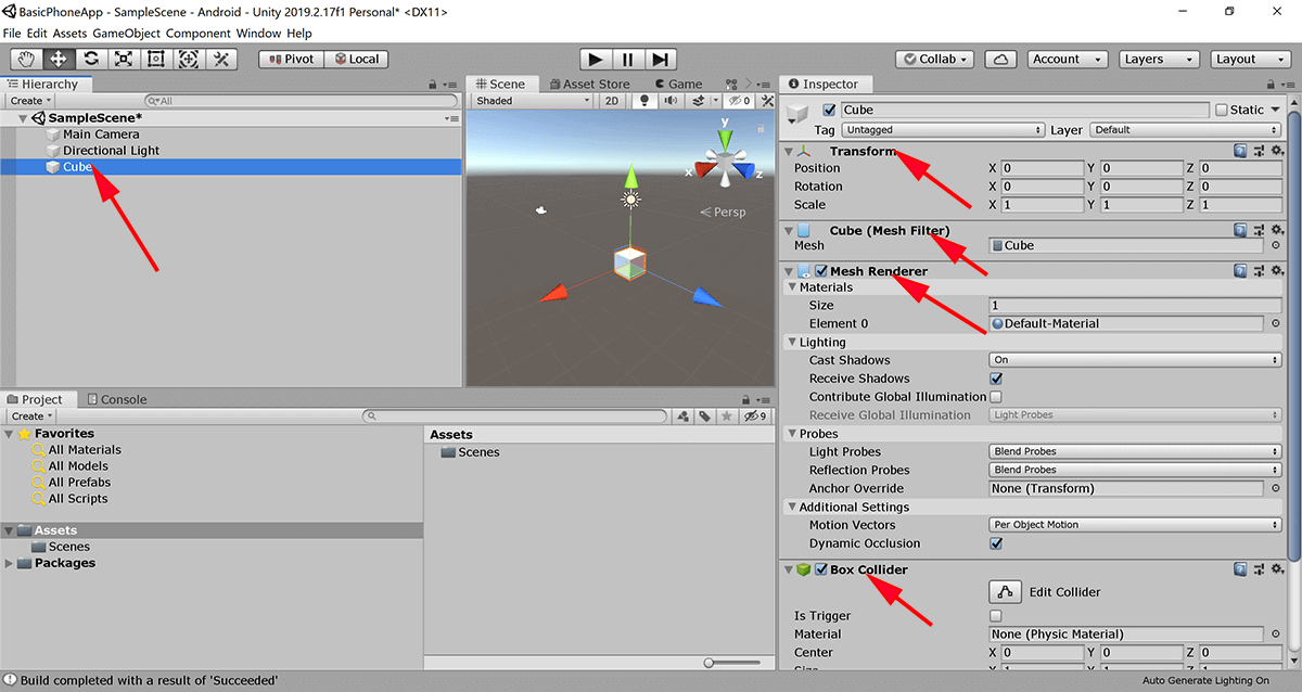 screenshot of Unity creating a new script